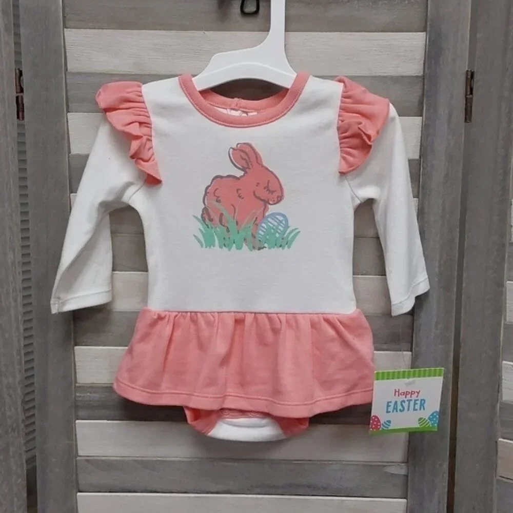 Pink and White Easter Bunny Dress